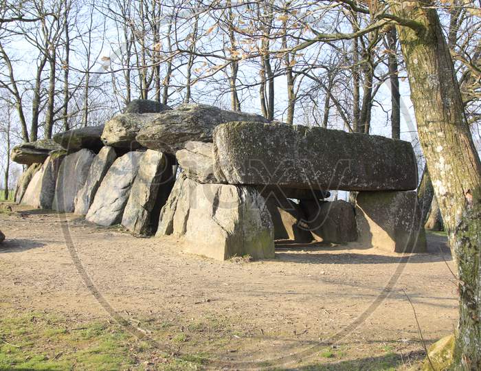 Stone park in La Roche-Aux-Fées, Brittany, France