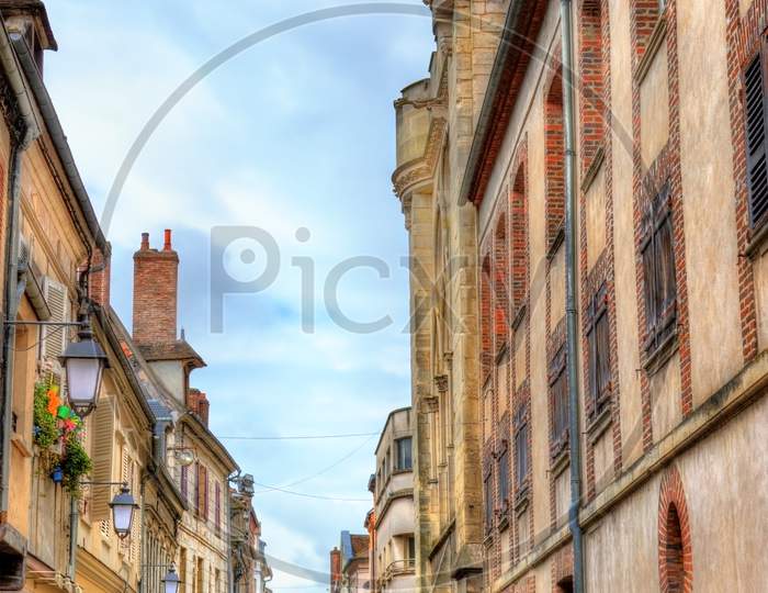 Street In The Old Town Of Sens - France