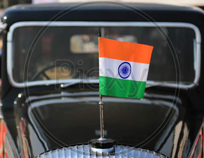 Indian Flag inside the car