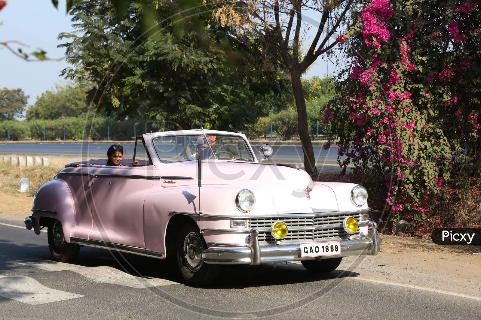 Antique Pink Car