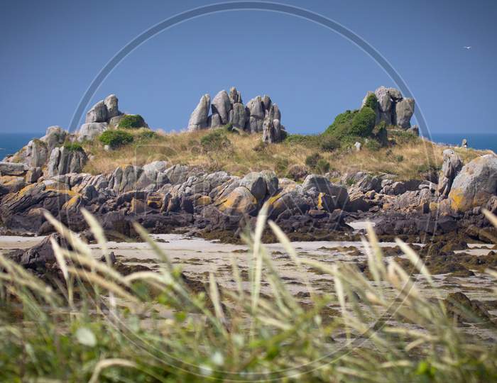 View of Cap Fréhel, Brittany, France Outcrops