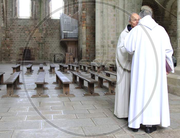 Bishops in Mont-Saint-Michel, Normandy, France