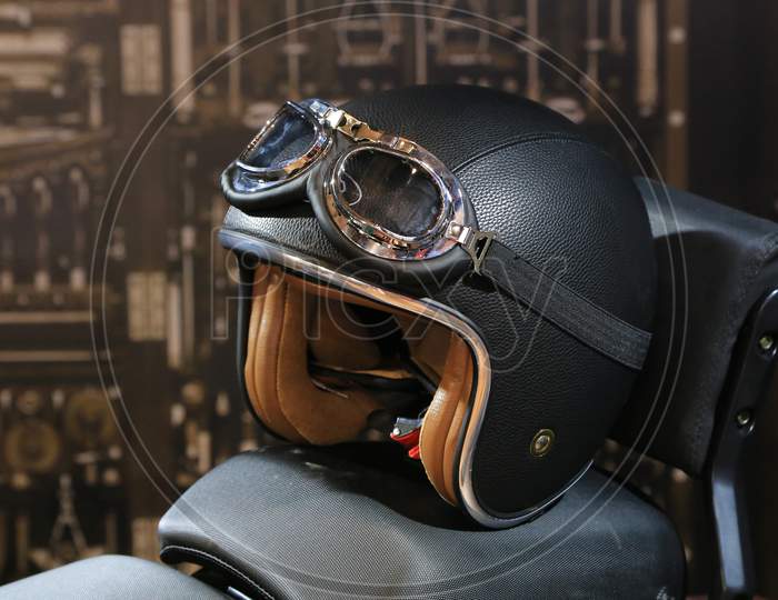 A Helmet with protective sun glasses