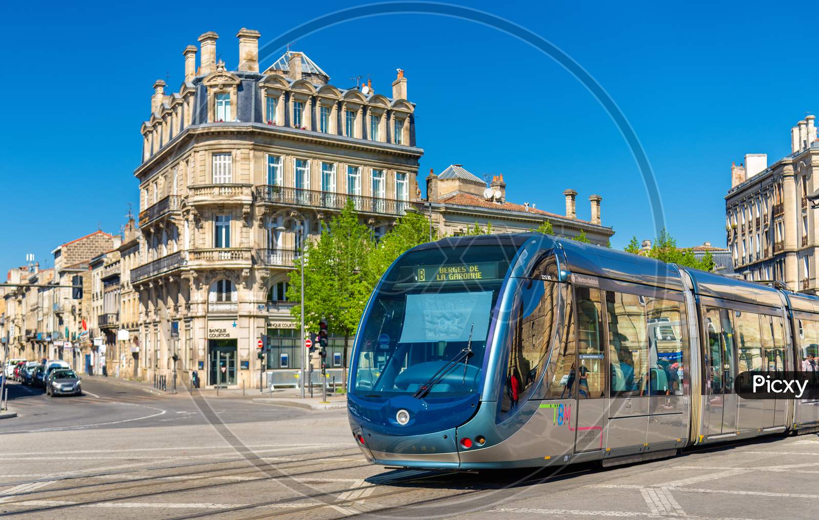 City Tram On Place De La Victoire In Bordeaux, France