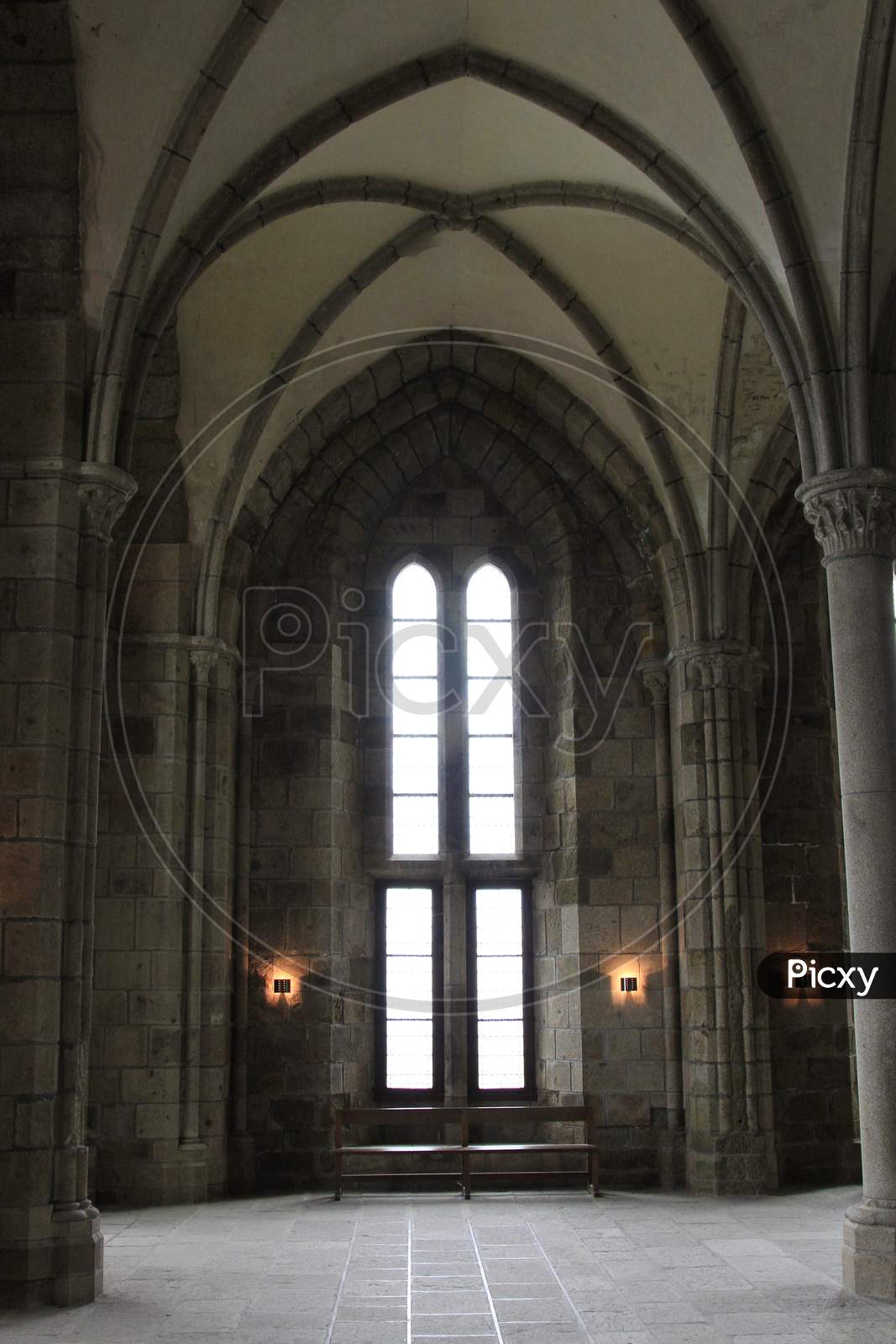 Inside View of Mont-Saint-Michel, Normandy, France