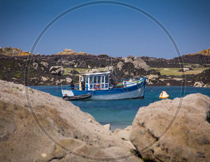 A Boat on the Shore at Chausey, Normandy, France