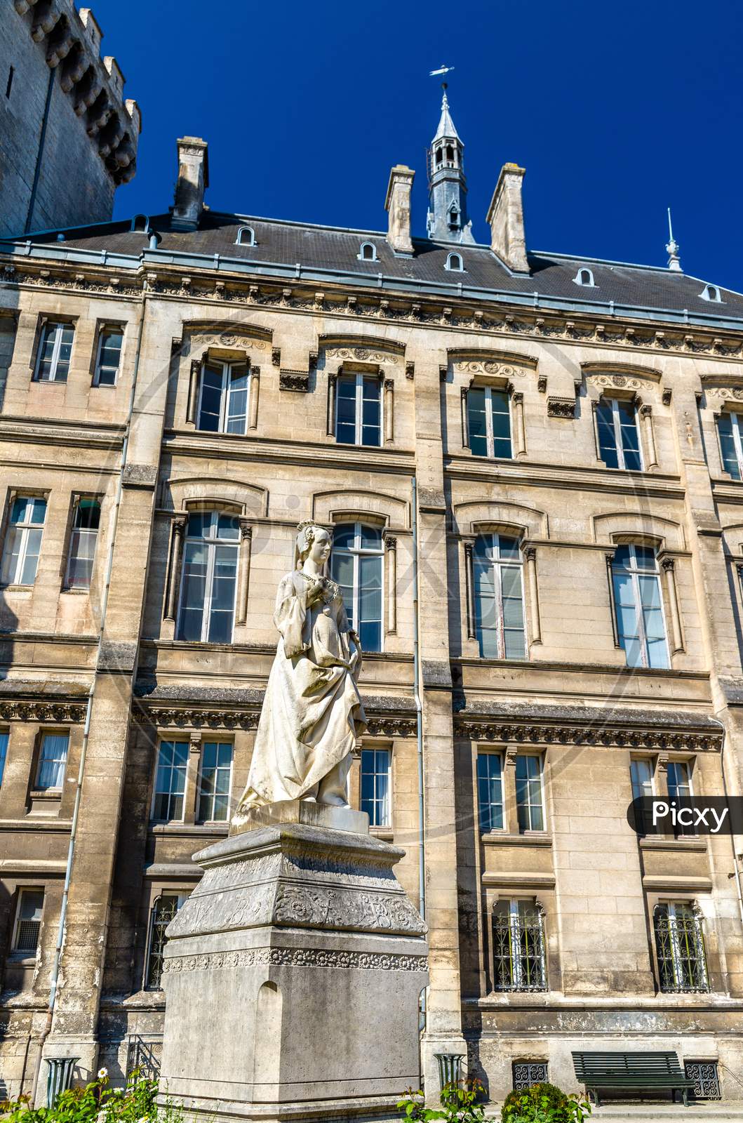Marguerite Of Angouleme Statue At The City Hall Of Angouleme - France