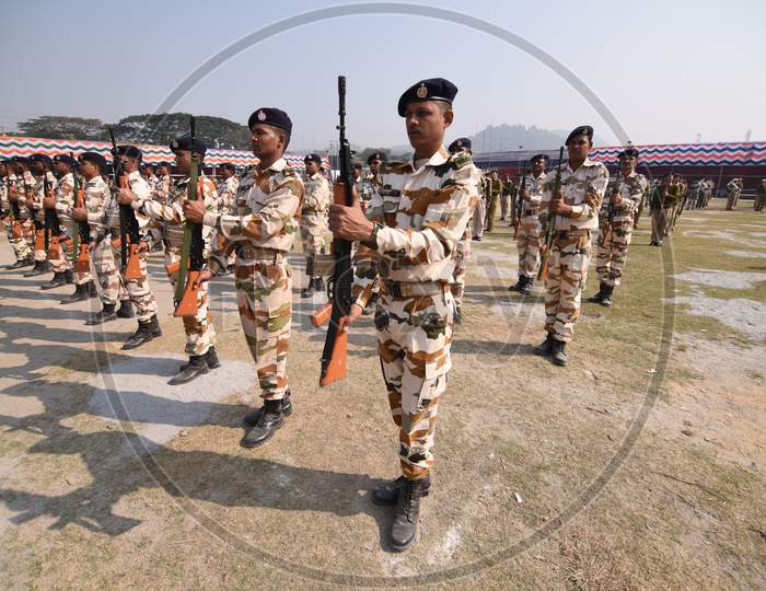 Police and Army  Cadet Personal Practicing March For Republic Day Parade in Khanapara, Guwahati, Assam