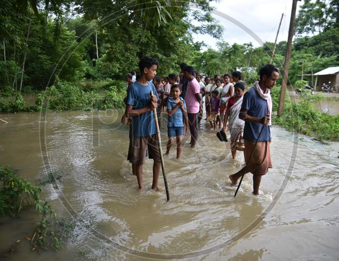 Villages Filled With Flood Water Due To heavry Rain Fall And Seasonal Floods in Golghat , Assam