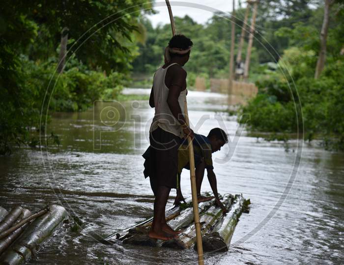 Villages Filled With Flood Water Due To heavry Rain Fall And Seasonal Floods in Golghat , Assam