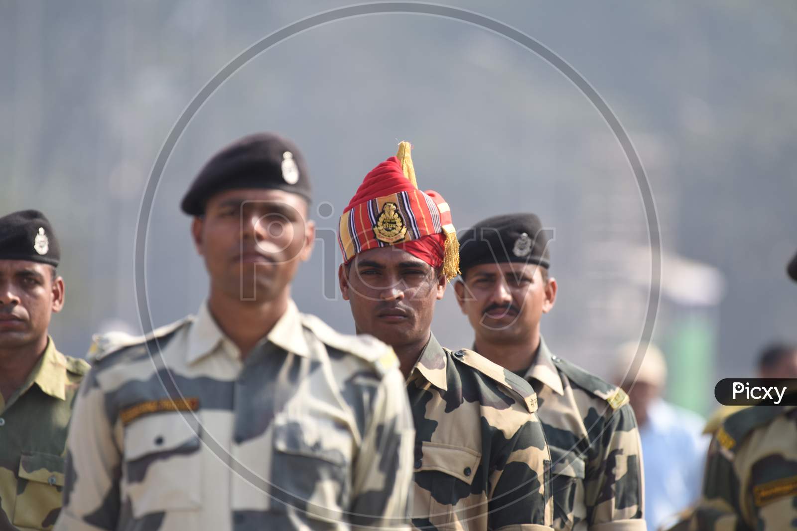Police and Army  Cadet Personal Practicing March For Republic Day Parade in Khanapara, Guwahati, Assam