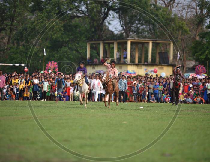 Horse Riding Competition During Suwori Festival Celebrations In Boko, Assam