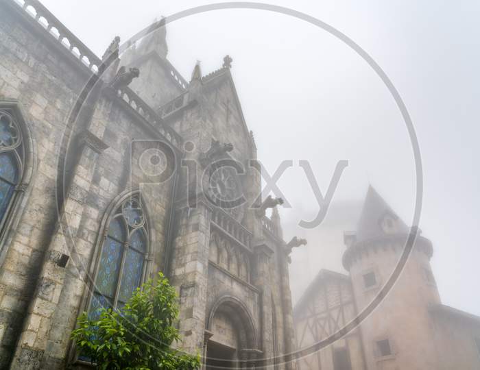 Old French Church At Ba Na Hills In Vietnam