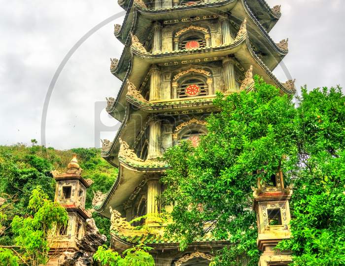Buddhist Pagoda On Marble Mountains At Da Nang, Vietnam