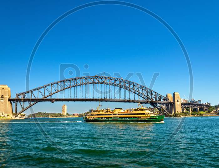 City Ferry Under The Sydney Harbour Bridge - Australia