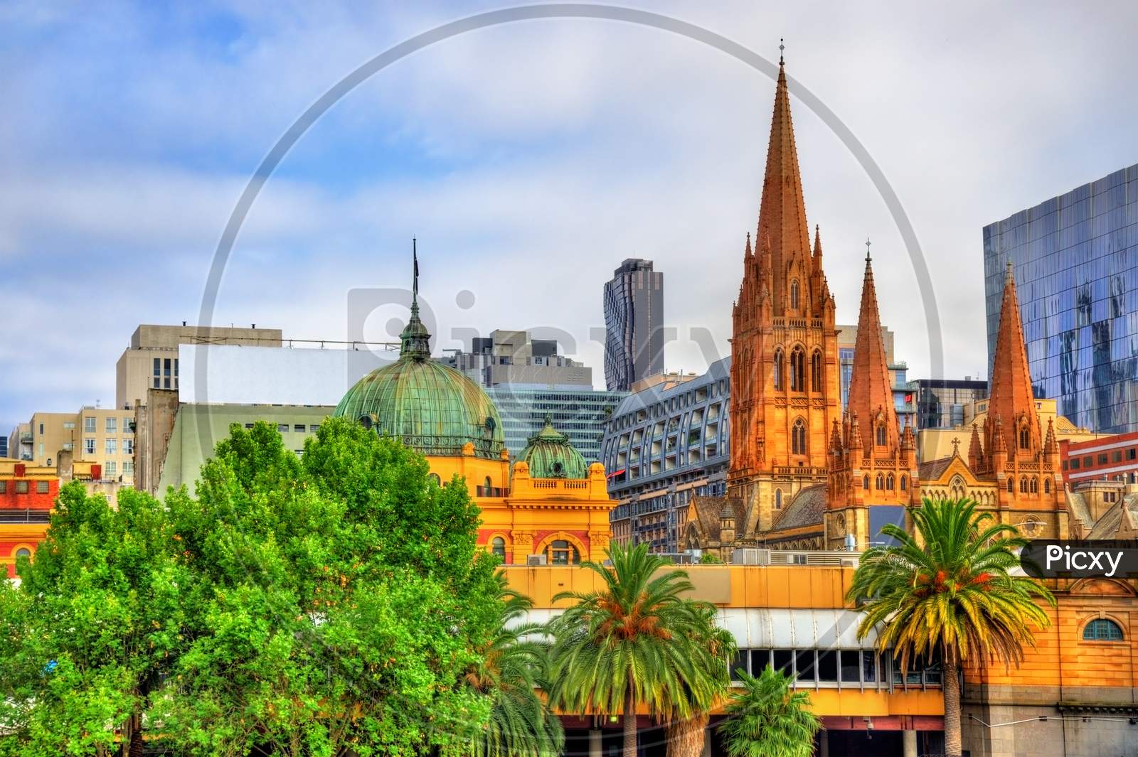 Flinders Street Station And St Paul'S Cathedral In Melbourne