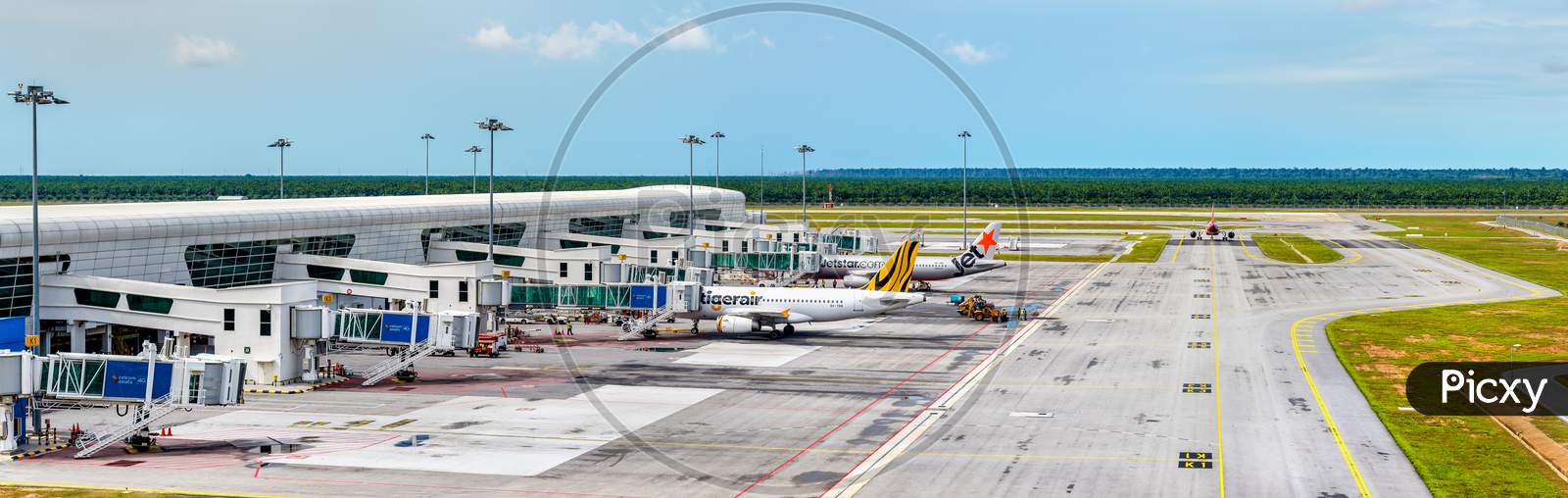 Airplanes At The Terminal Of Kuala Lumpur International Airport. Klia Is The Largest And Busiest Airport In Malaysia.