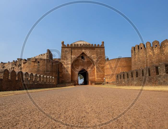Low angle View of Bidar Fort Entrance
