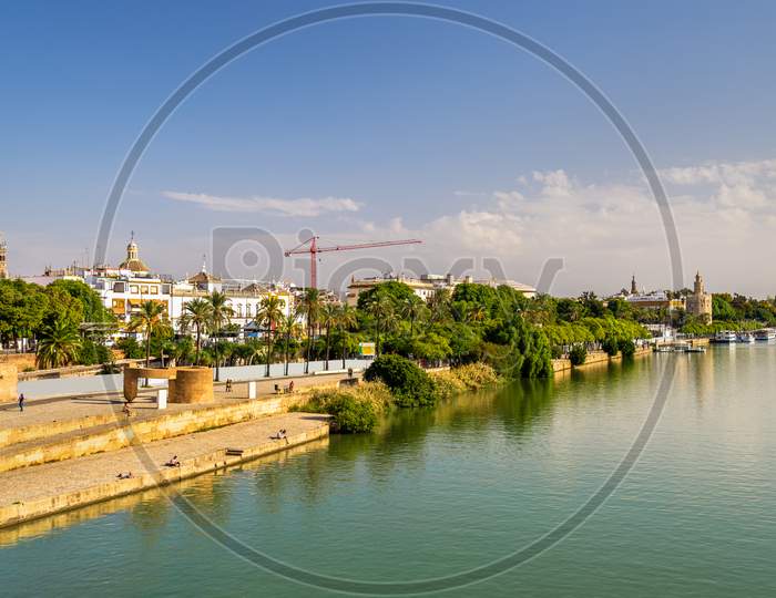 Guadalquivir River Embankment In Seville, Spain