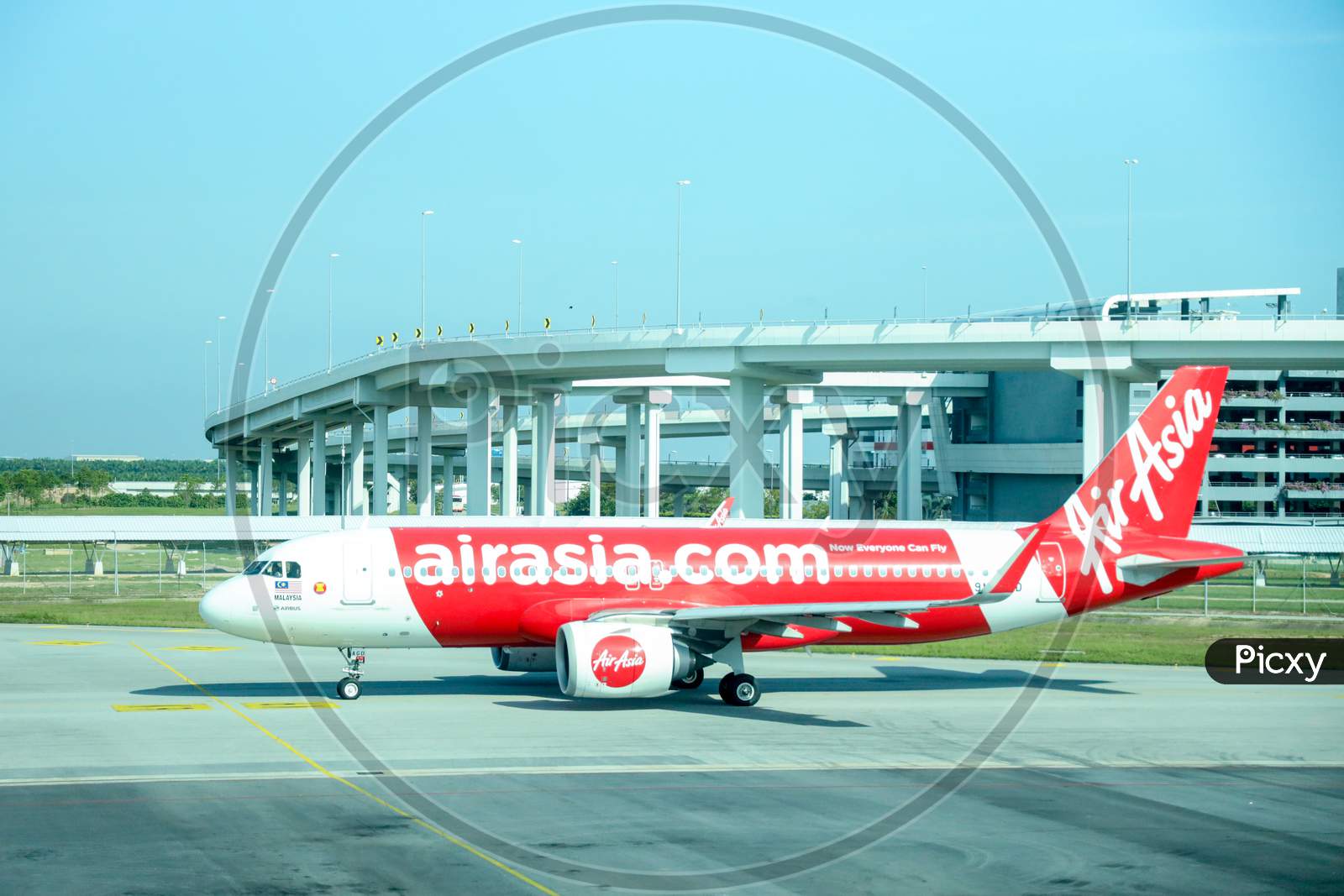 Air Asia Flights At Terminal in  KL International Airport , Malaysia