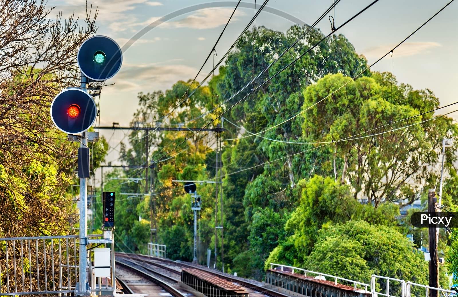 Railway Signal In Melbourne, Australia