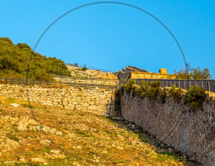 Charles V Wall At The Rock Of Gibraltar, A 16Th-Century Defensive Structure