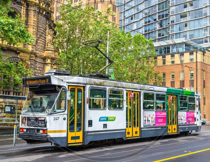 Comeng A1 Class Tram On La Trobe Street In Melbourne, Australia