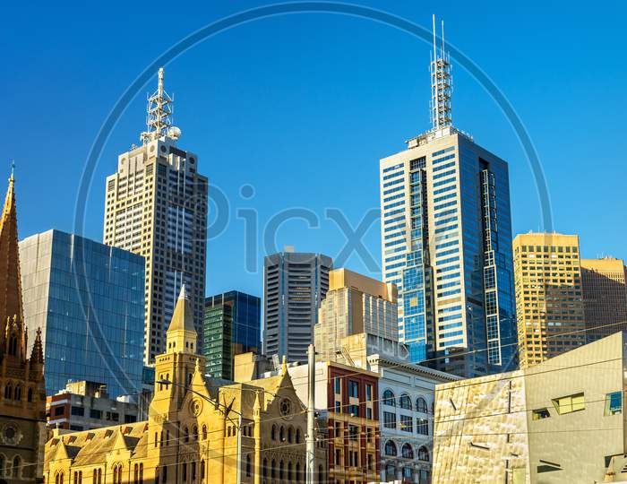 Skyscrapers Of Melbourne Cbd In Australia