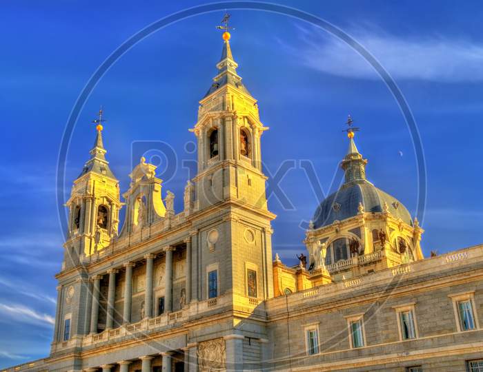 View Of The Almudena Cathedral In Madrid, Spain