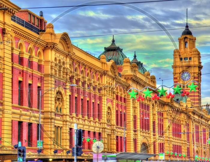 Flinders Street Railway Station, An Iconic Building Of Melbourne, Australia