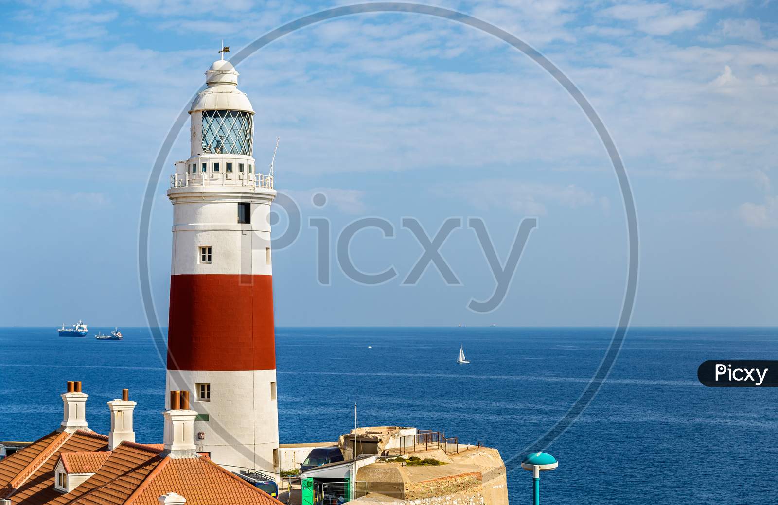 Trinity Lighthouse At Europa Point, Near The Strait Of Gibraltar
