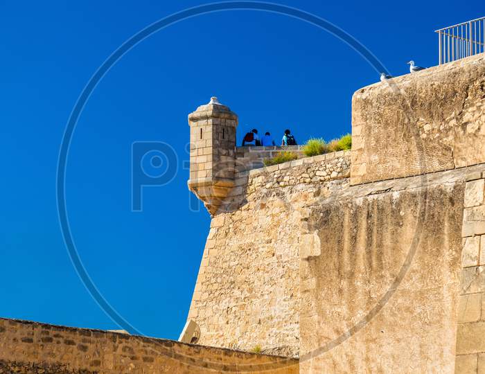 Watchtower Of Santa Barbara Castle In Alicante, Spain