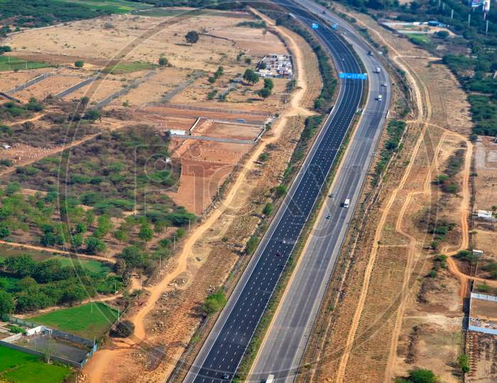 Aerial Shot of Outer Ring Road of Hyderabad