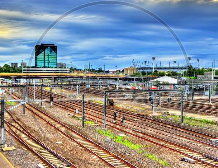 View Of Flinders Street Railway Station In Melbourne, Australia