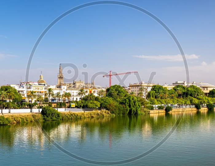 Guadalquivir River Embankment In Seville, Spain