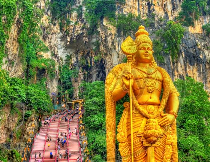 The Tallest Statue Of Murugan, A Hindu Deity, At The Entrance Of Batu Caves - Kuala Lumpur, Malaysia