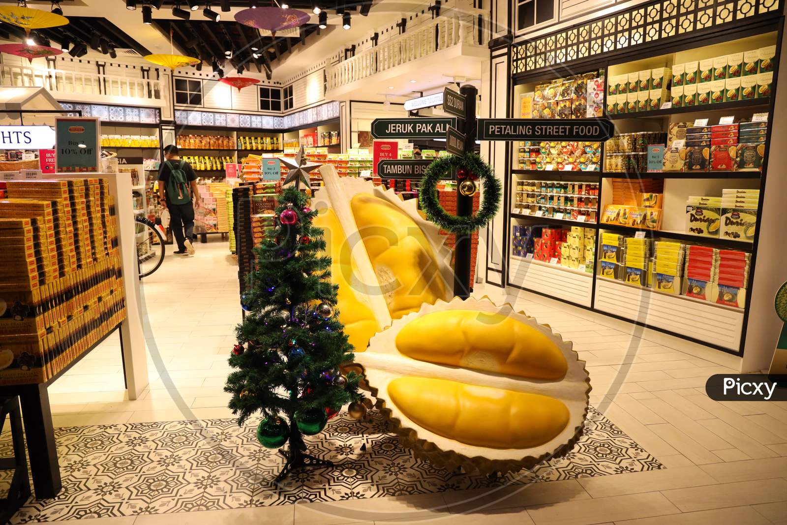 Malaysian Traditional Fruit Durian  Sweets Selling in Stores At KL International Airport , Malaysia