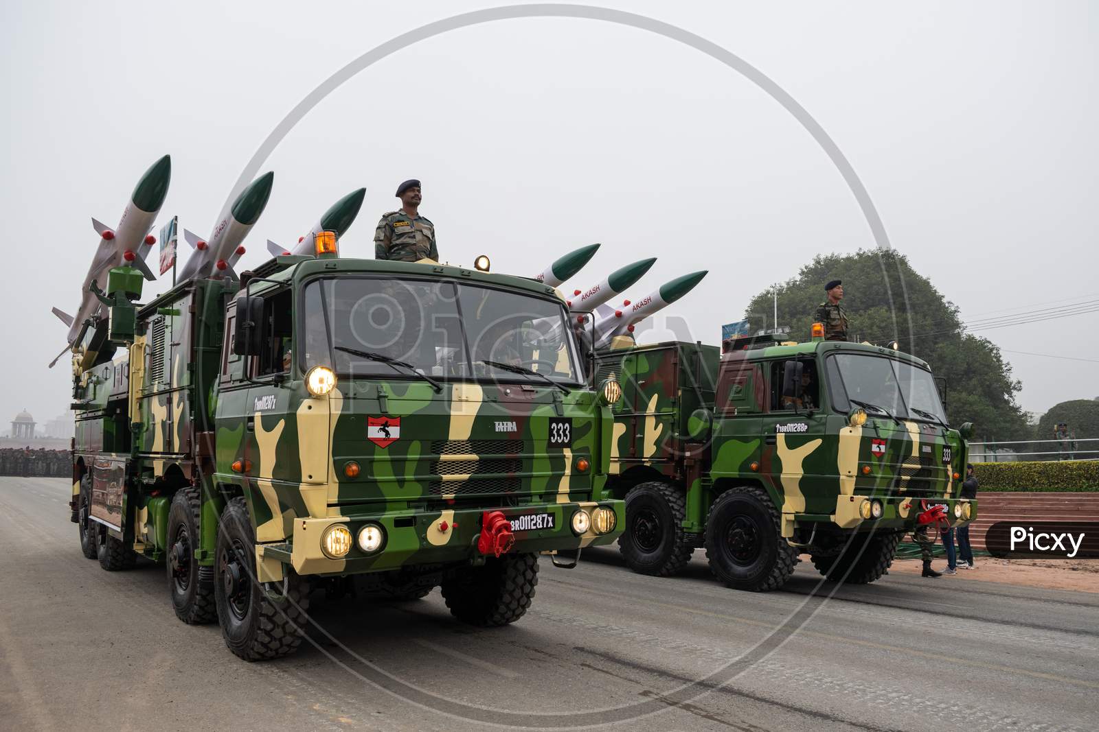 Indian Army Akash Missile Systems Practicing for Republic Day Parade, Delhi