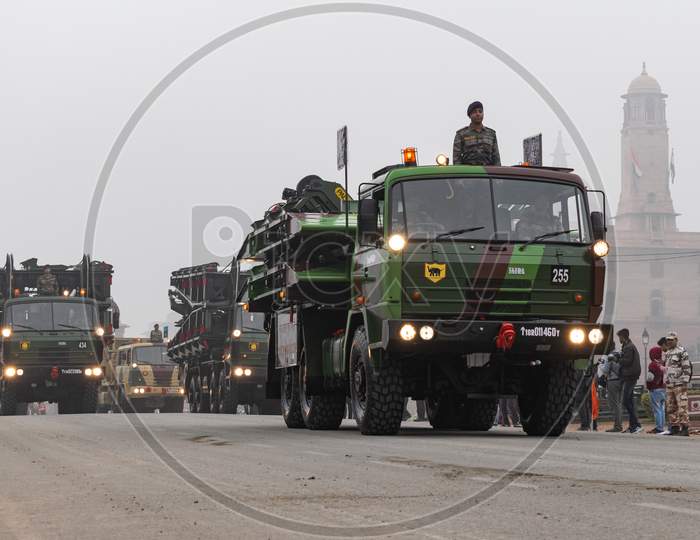 Indian Army Sarvatra Bridging System Practicing for the Republic Day parade in New Delhi
