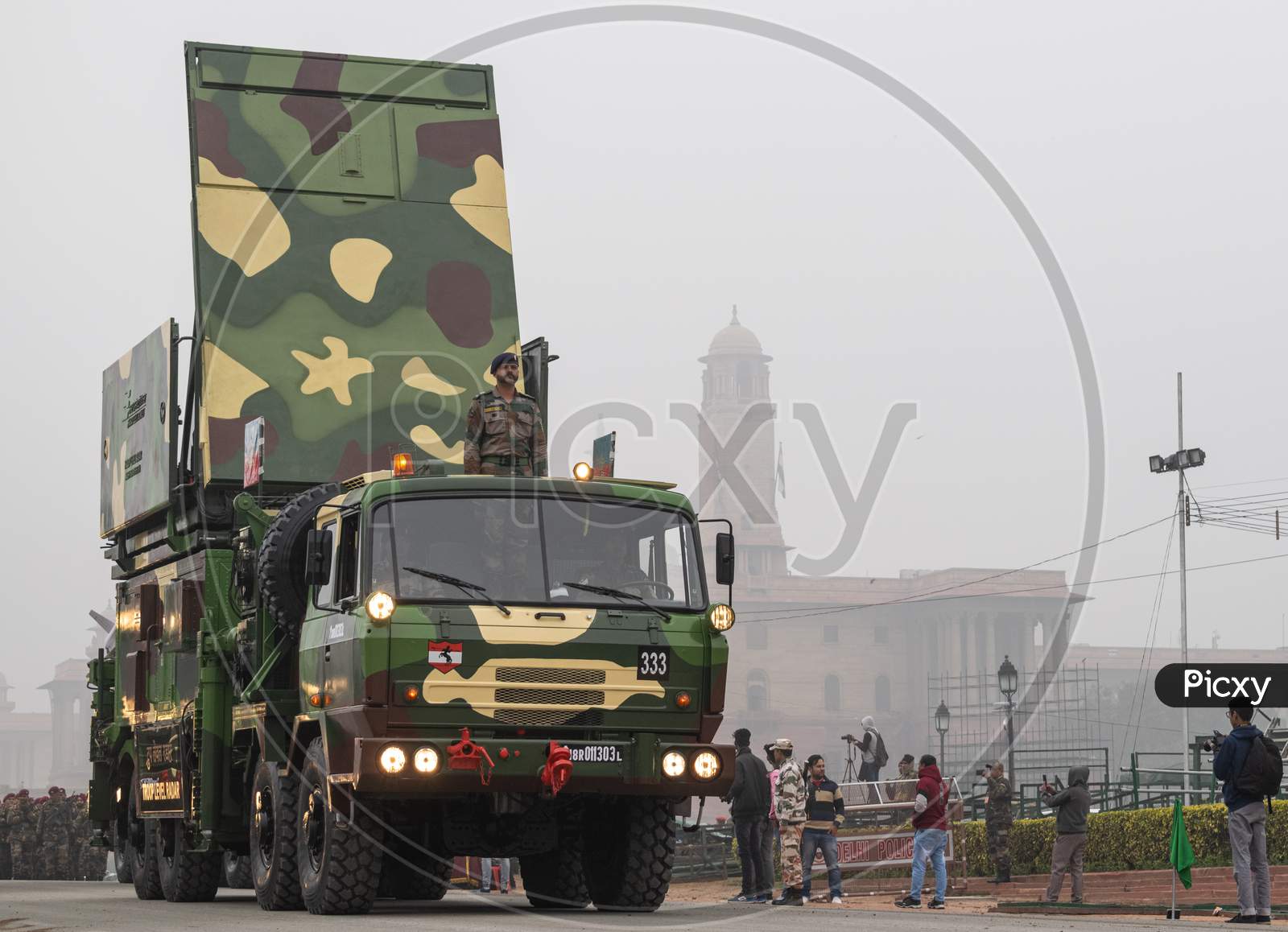 Indian Army Troop Level Radar Practicing for Republic Day Parade, Delhi