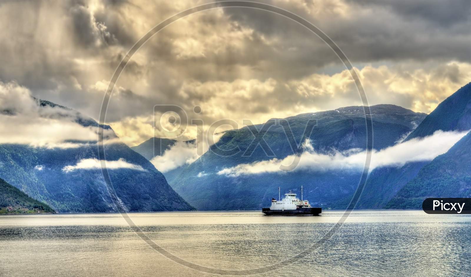 Ferry Mannheller - Fodnes Crossing The Sognefjord - Norway