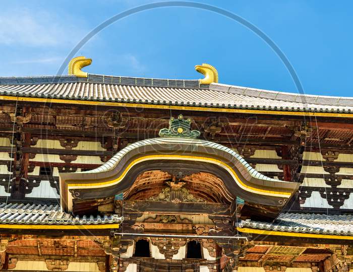 Great Buddha Hall Of Todai-Ji Temple In Nara