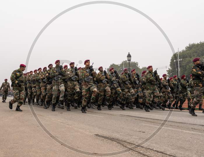 Indian Army Para Commandos doing rehearsals for Republic Day Parade 2020