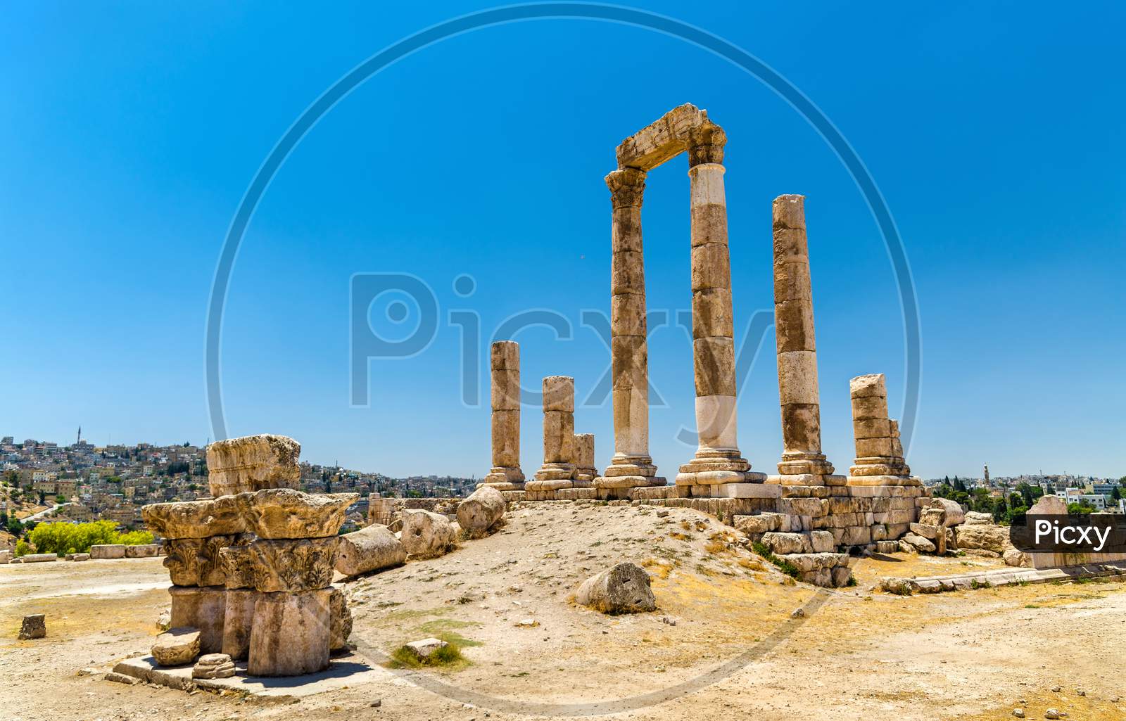 Temple Of Hercules At The Amman Citadel, Jabal Al-Qal'A