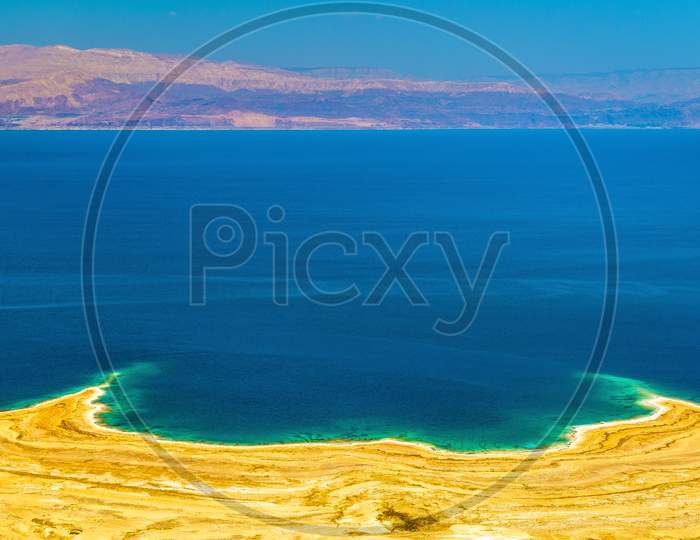 View Of Dead Sea Coastline In Israel