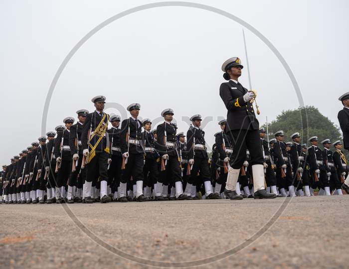 Indian Navy, the naval branch of the Indian Armed Forces, Doing parade rehearsal for 71st Republic Day 2020