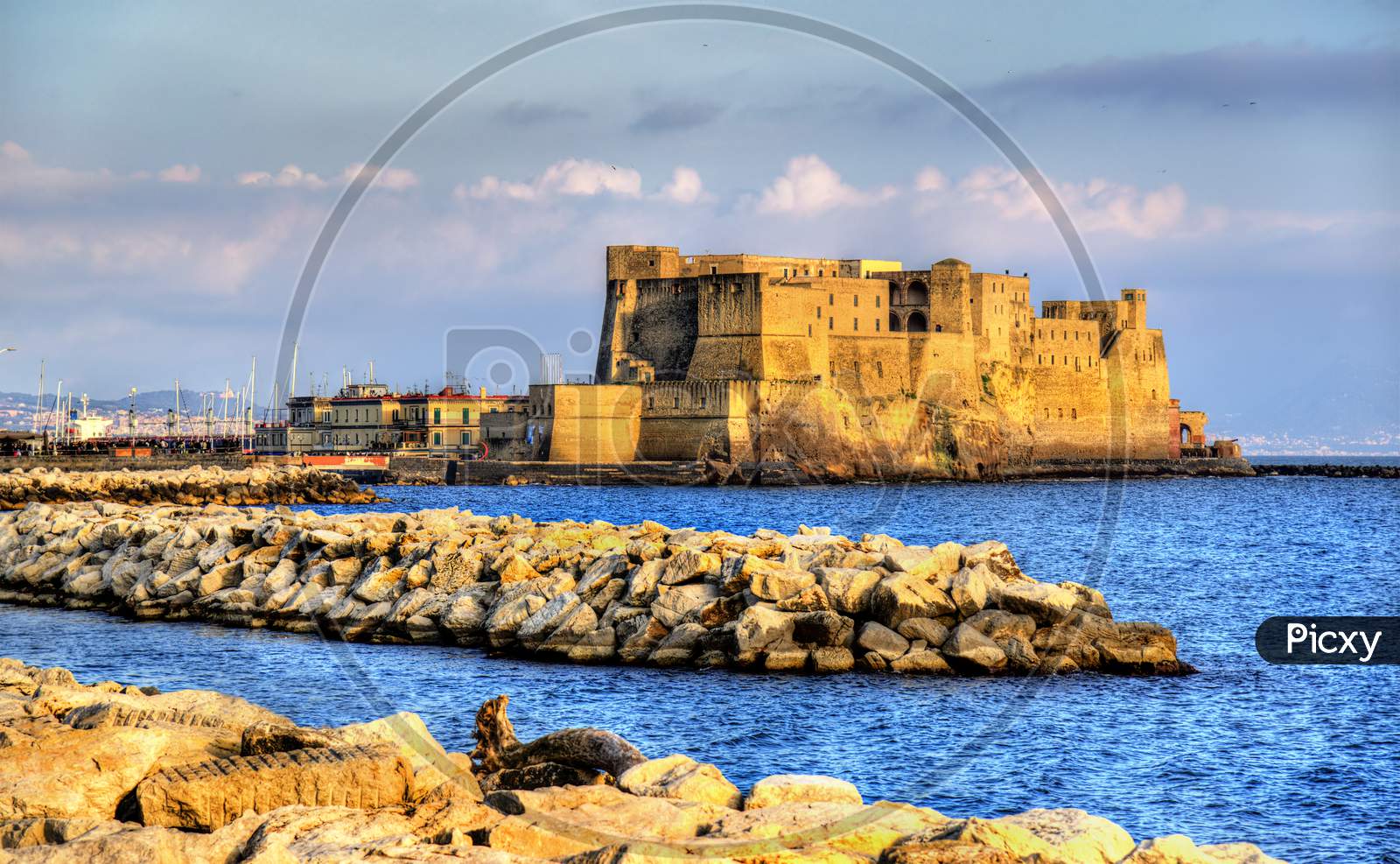 Castel Dell'Ovo, A Medieval Fortress In The Bay Of Naples