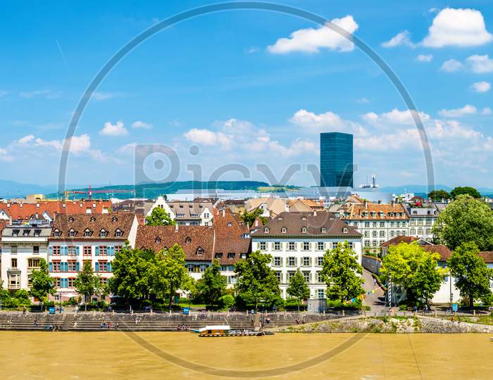 View Of Basel City With The Rhine