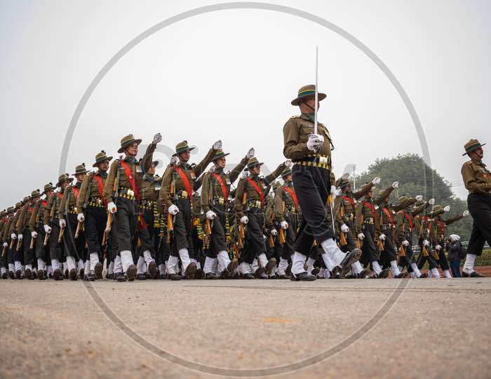 Kumaon Regiment Of Indian Army Doing parade rehearsal for 71st Republic Day 2020