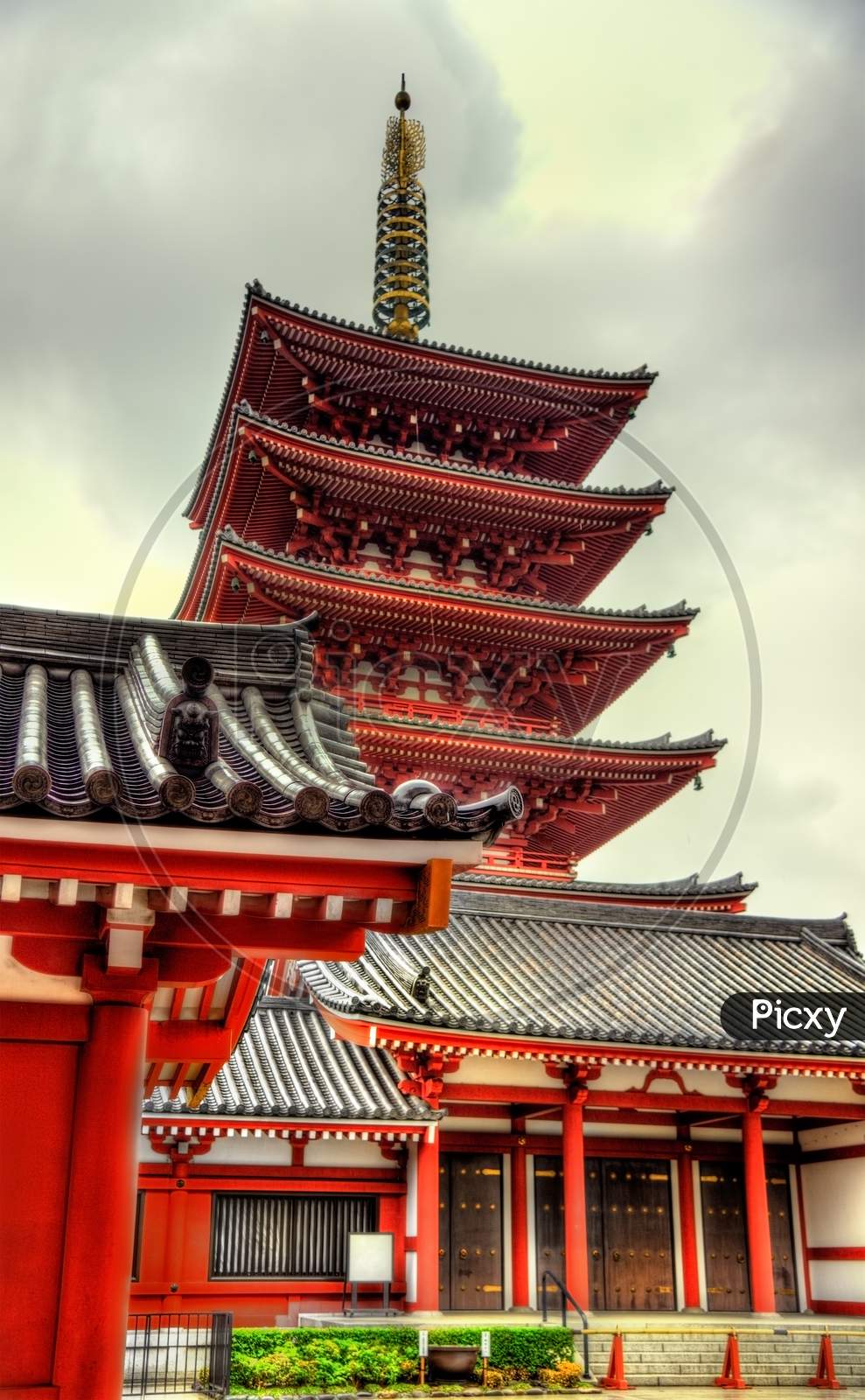 Five-Storey Pagoda Of Senso-Ji Temple, Asakusa,Tokyo